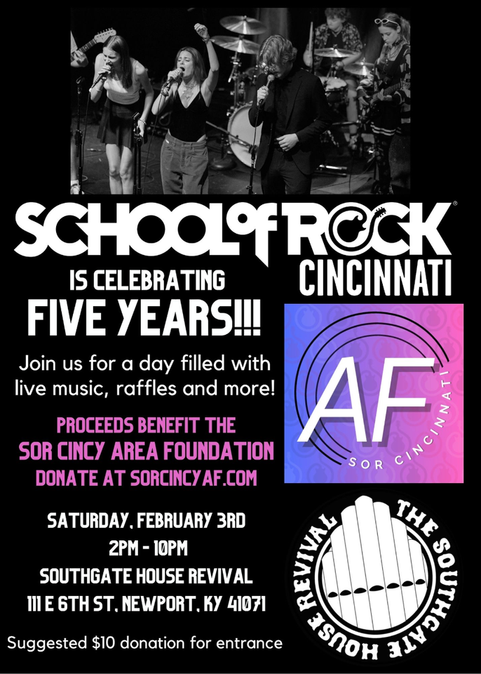 School of Rock Cincinnati 5th Anniversary Party and Fundraiser for