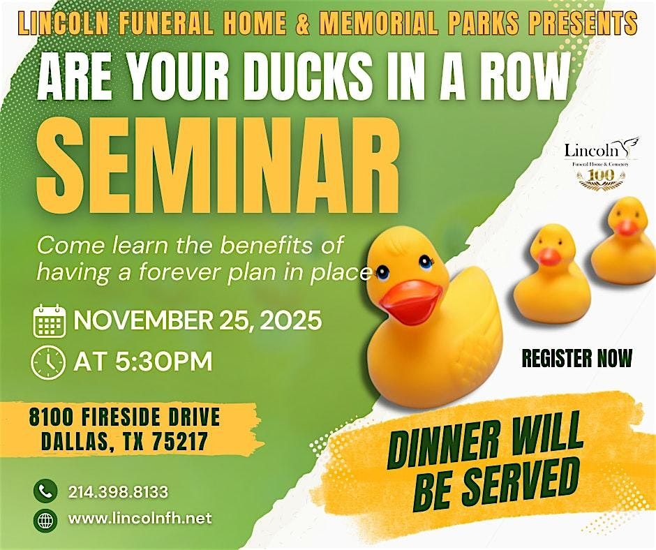 Are Your Ducks In A Row Seminar | Event in Dallas | AllEvents