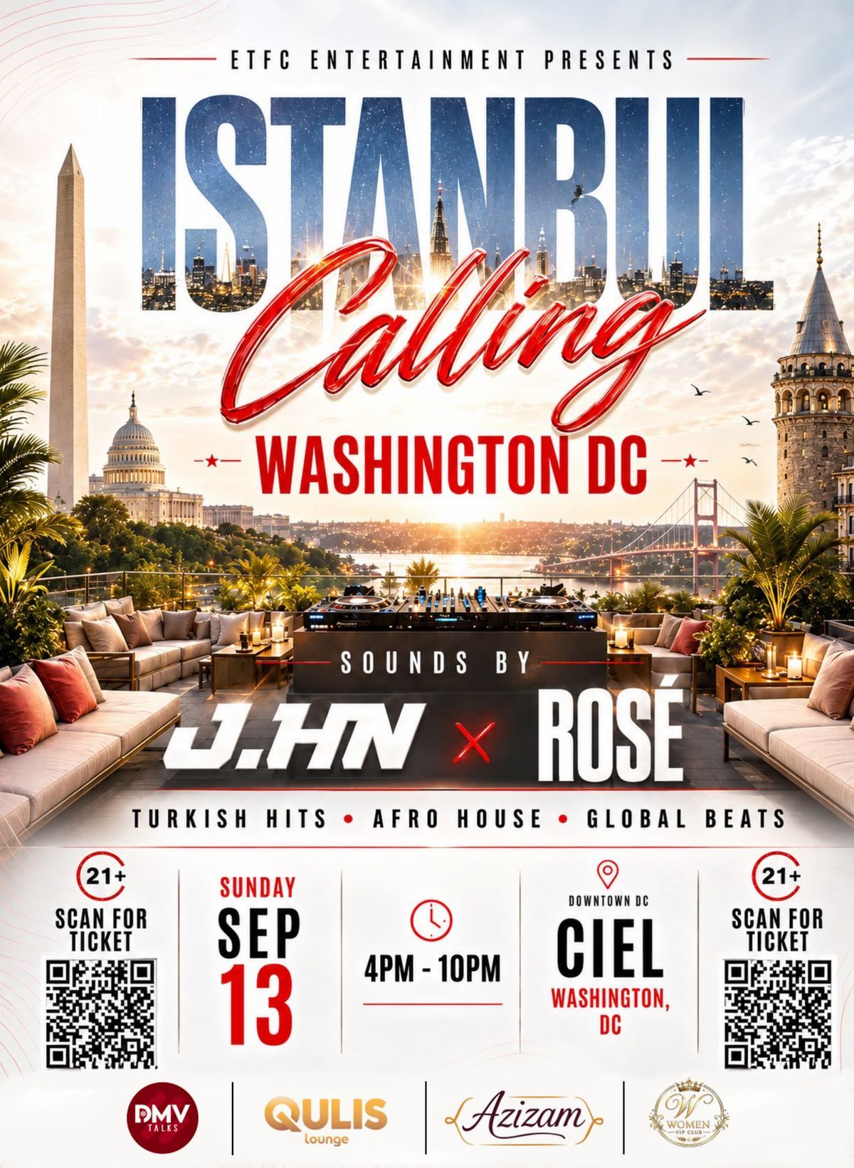 ISTANBUL CALLING - DC | Rooftop Sunset Party, Ciel - Downtown ...