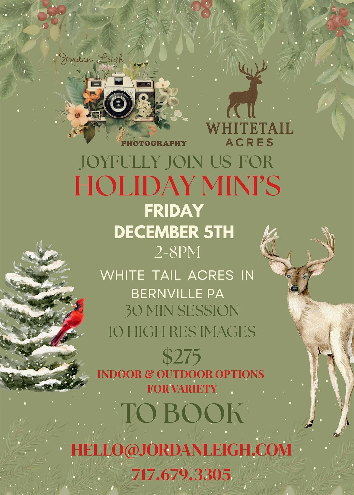 Jordan Leigh Photography Holiday Mini's at White Tail Acres, 5 December | Event in Bernville | AllEvents