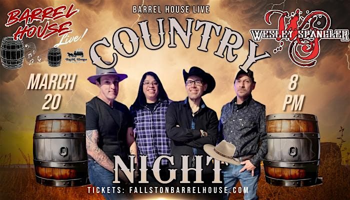 The Wesley Spangler Band at Barrel House Live!, 20 March | Event in Fallston | AllEvents