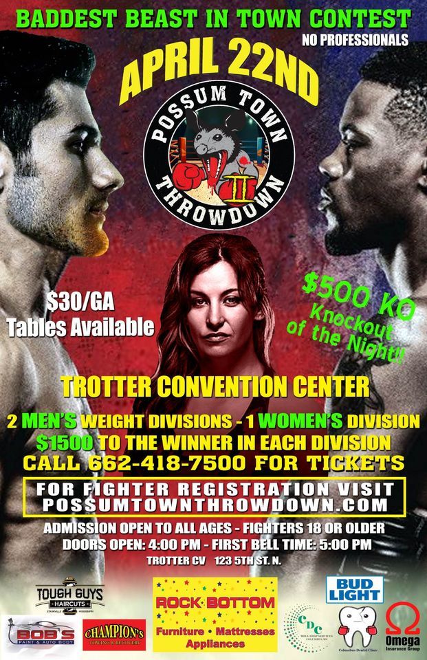 Possum Town Throwdown 2 Trotter Convention Center Columbus 22 April possum-town-throwdown-2-trotter-convention-center-columbus-22-april
