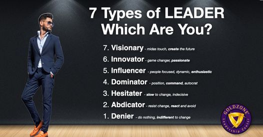 7 Types Of Leaders Free Leadership Seminar Singapore Interactive Digital Classroom June 30 2021 Allevents In