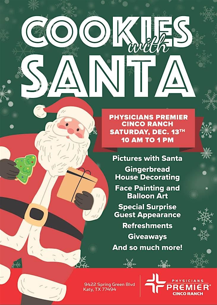 Cookies with Santa – A Free Holiday Family Event in Cinco Ranch, 13 December | Event in Katy | AllEvents