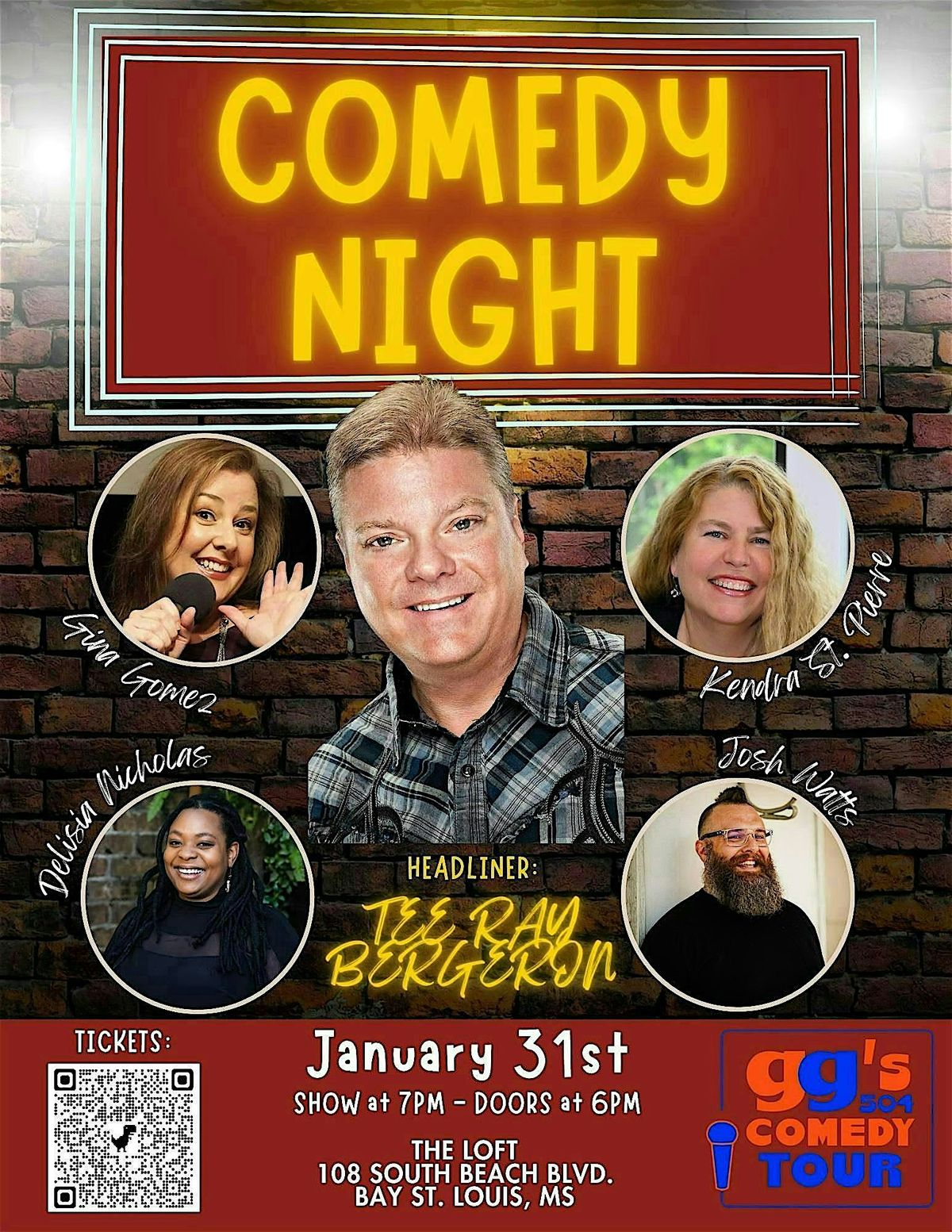 Comedy Night !! Jan 31 at The Loft.  Tee Ray Bergeron.  7 pm   $15, 31 January | Event in Bay St. Louis | AllEvents