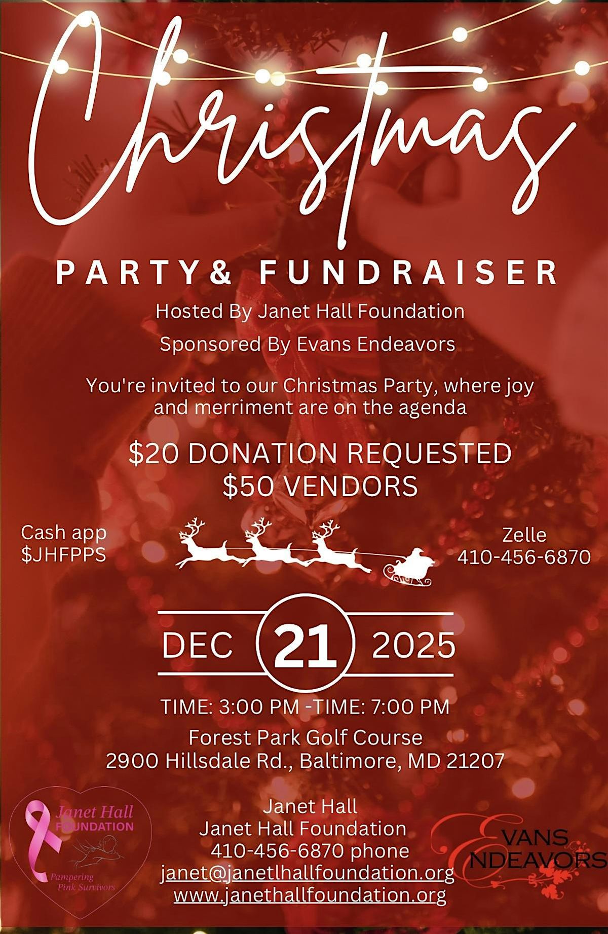 Janet Hall Foundation Christmas Party and Fundraiser, 21 December | Event in Baltimore | AllEvents
