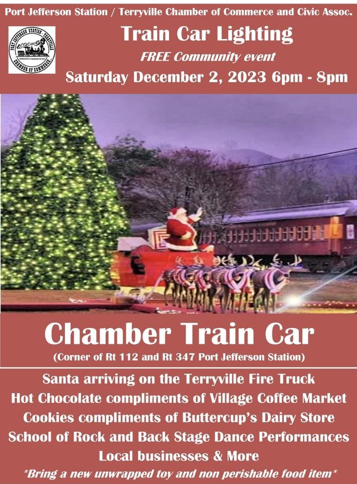 Community Train Car Lighting , Port Jeff Station Terryville Chamber Train Car, Port Jefferson