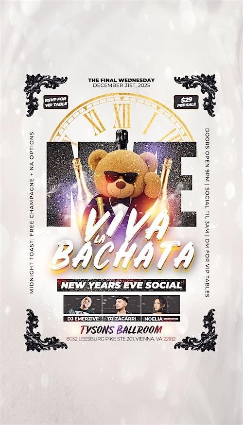 VIVA LA BACHATA Wednesday- NYE Social, 31 December | Event in Arlington | AllEvents