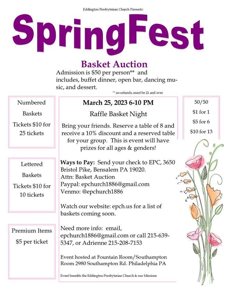 Its Spring SPRINGFEST Basket Auction & MORE!!, Southampton Room