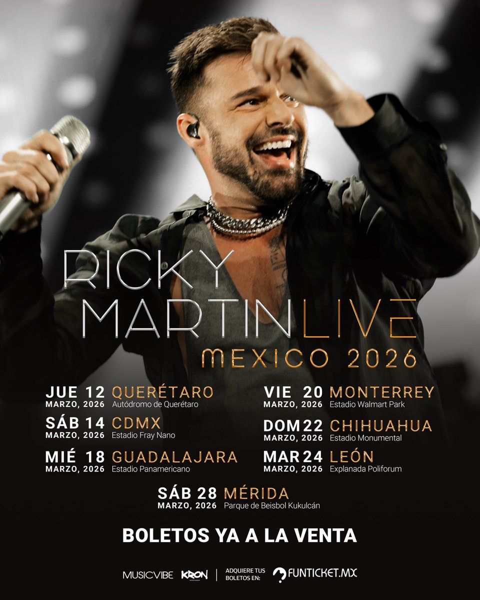 Ricky Martin Guadalajara Tickets, 18 March | Event in Guadalajara | AllEvents
