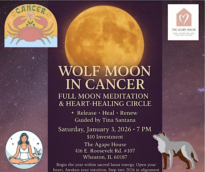 Wolf Moon in Cancer — Full Moon Meditation & Heart-Healing Circle, 3 January | Event in Wheaton | AllEvents