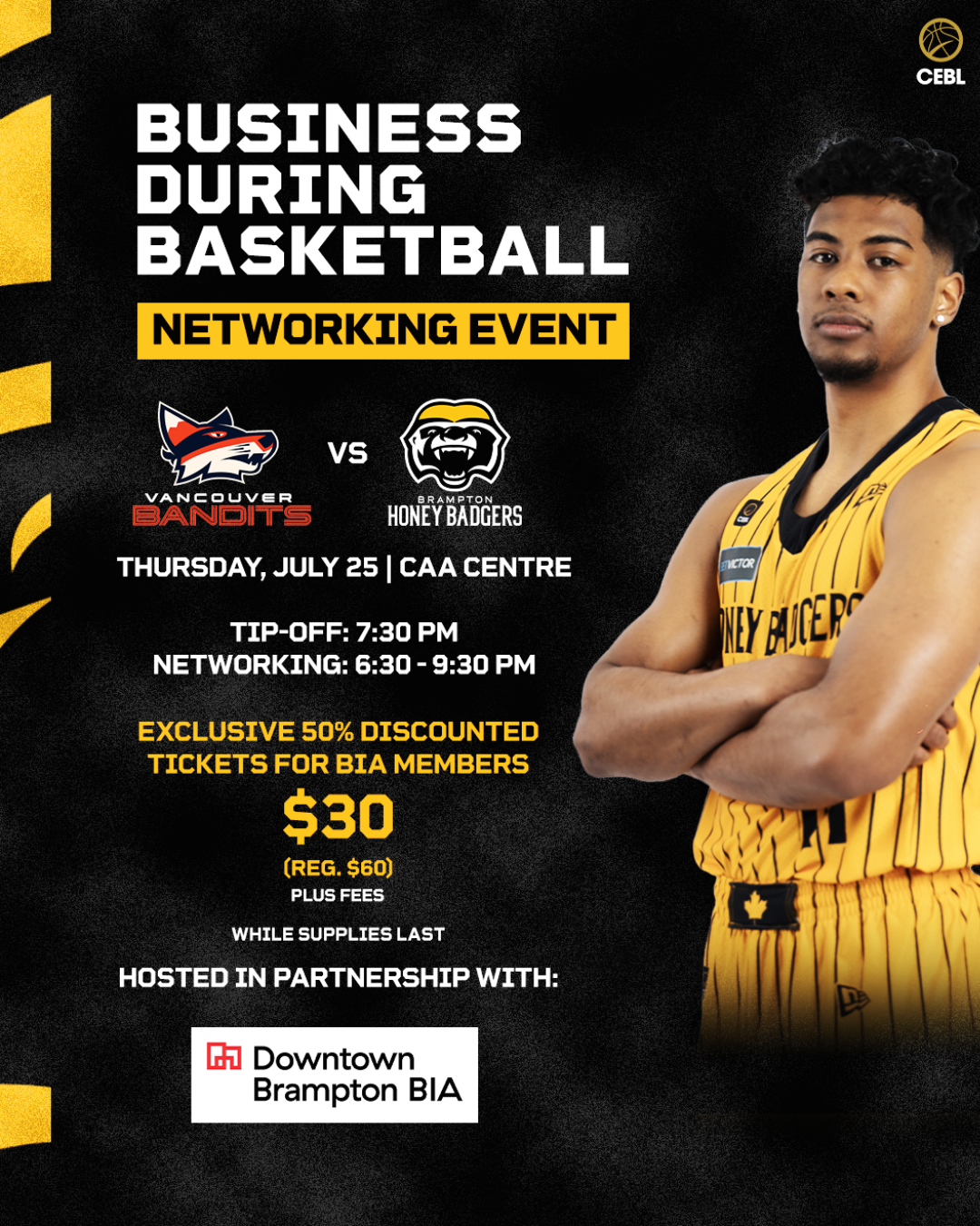 Vancouver Bandits at Brampton Honey Badgers at CAA Centre, 11 July | Event in Brampton | AllEvents