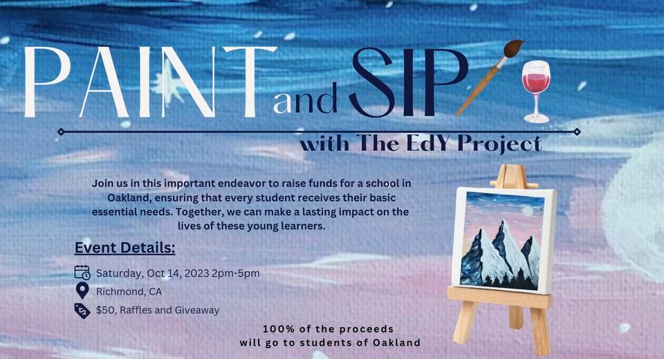 Paint and Sip with The EdY Project, Richmond Marina, October 14 2023