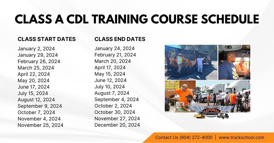 CDL NOW! COURSE SCHEDULE, National Training, Inc., Penney Farms