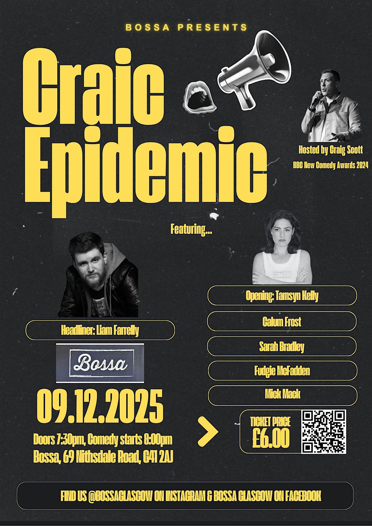 CRAIC EPIDEMIC v9 FEAT. LIAM FARRELLY, 9 December | Event in Glasgow | AllEvents