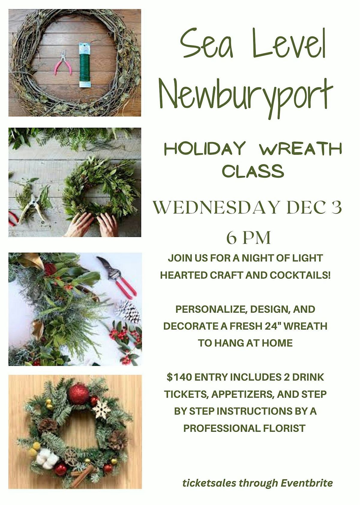 Design your own Fresh Wreath - Sea Level NBPT, 3 December | Event in Newburyport | AllEvents