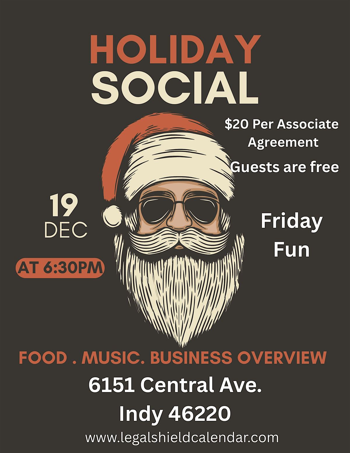LegalShield Holiday Social Indy, 19 December | Event in Indianapolis | AllEvents