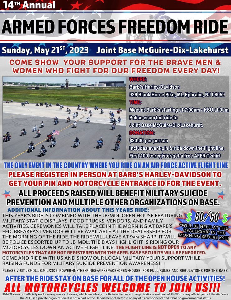 14th Annual Armed Forces Freedom Ride, Barbs HarleyDavidson, Mount