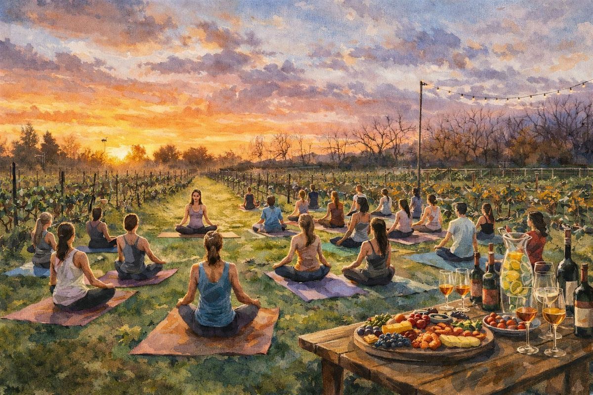 Stretch N' Sip: Yoga Among the Vines by Kaylee