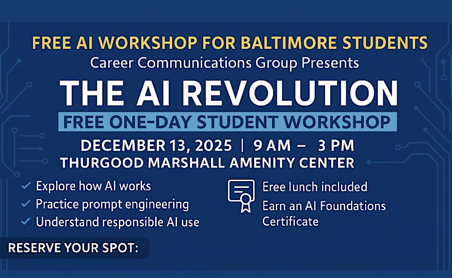 AI Bootcamp for High School and College Students, 13 December | Event in Baltimore | AllEvents