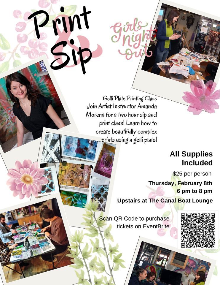 Print & Sip with Amanda , Canal Boat Lounge, Canal Fulton, February 8