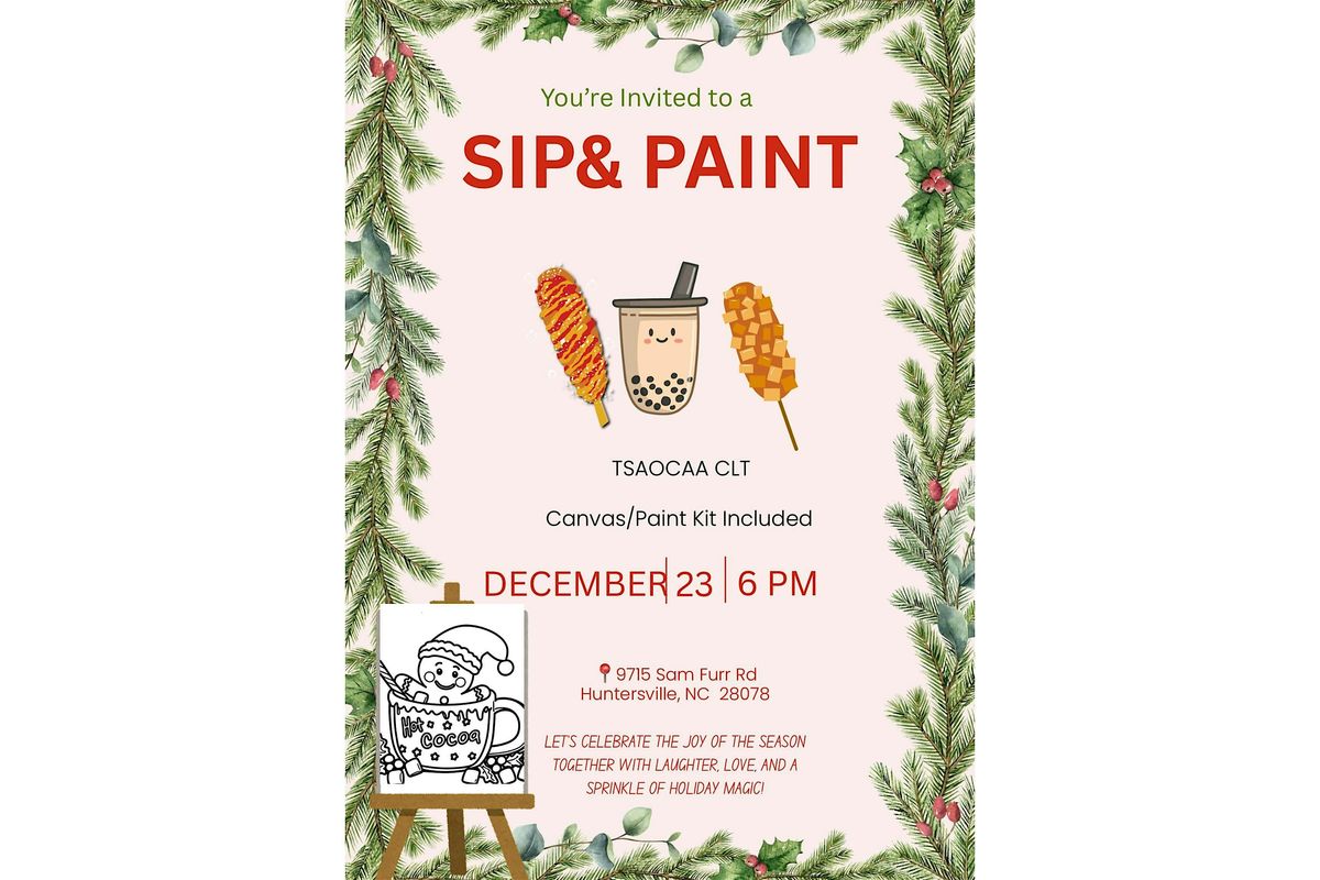 Christmas Sip&Paint, 23 December | Event in Huntersville | AllEvents