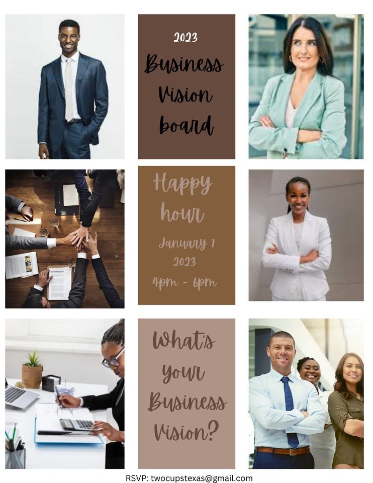 Business Vision Board Happy Hour , Two Cups Coffee & Cafe Mesquite