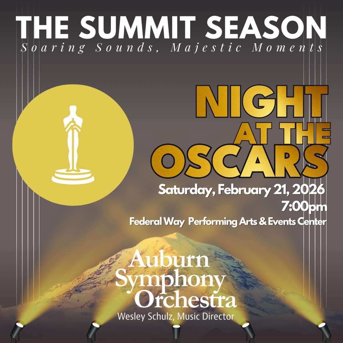 Auburn Symphony Orchestra: Night at the Oscars, 20 February | Event in Federal Way | AllEvents