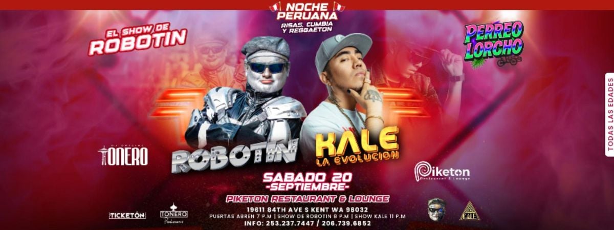 ROBOTIN & KALE LA EVOLUCION EN SEATTLE , 20 September | Event in Kent | AllEvents