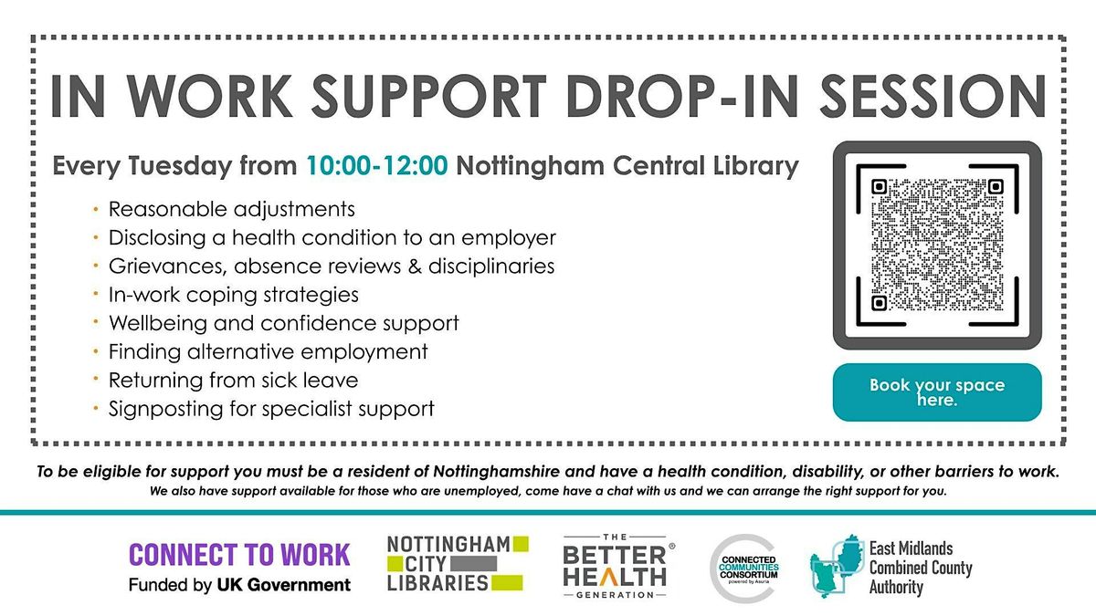 In-Work Support Drop In - Nottingham Central, Nottingham Central ...