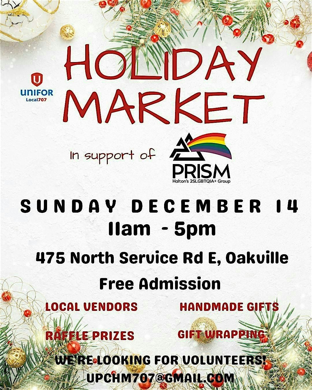 Unifor Pride Holiday Market, 14 December | Event in Oakville | AllEvents