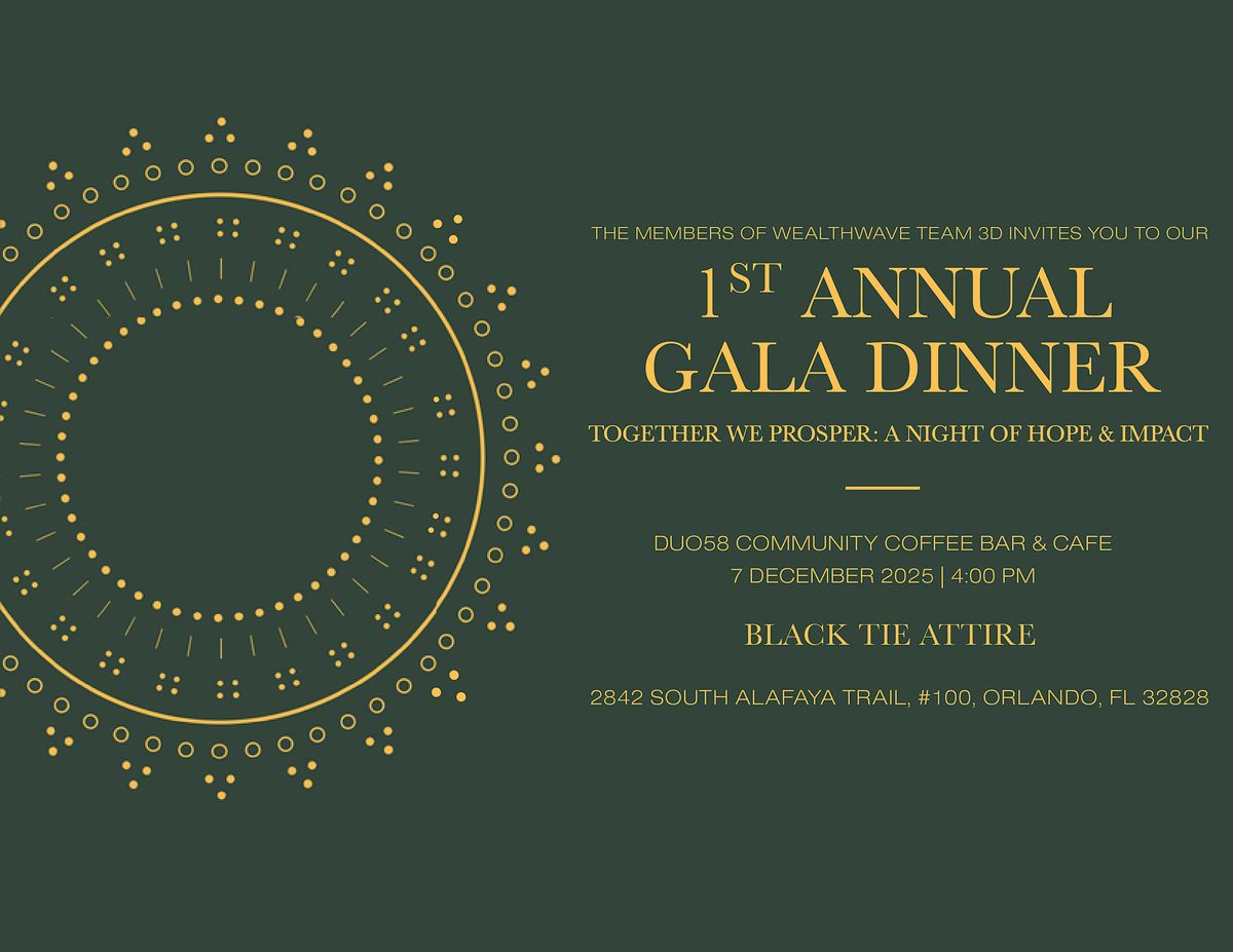 1st Annual Gala Dinner, 7 December | Event in Orlando | AllEvents