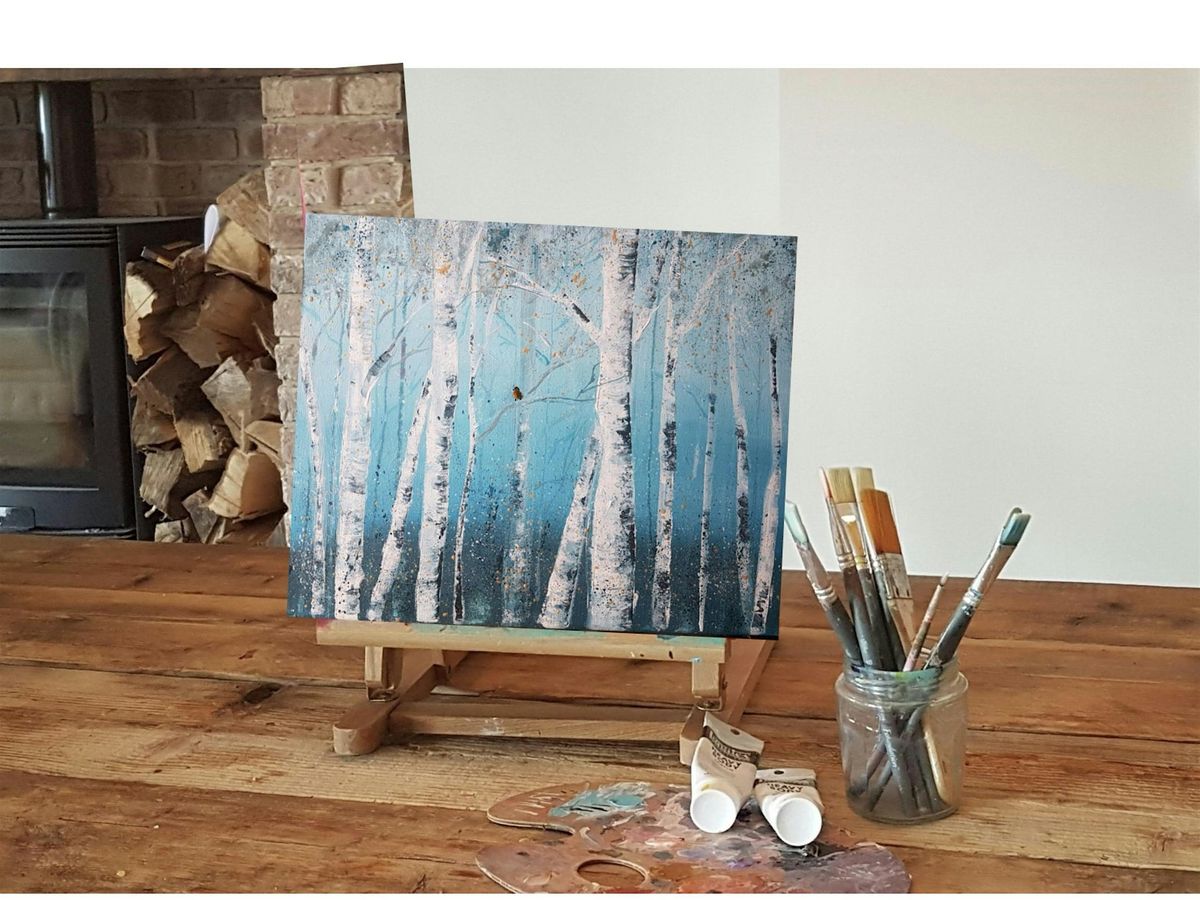‘Winter Forest with robin’  painting class@ The Twisted Knot, Doncaster, 27 February | Event in Doncaster