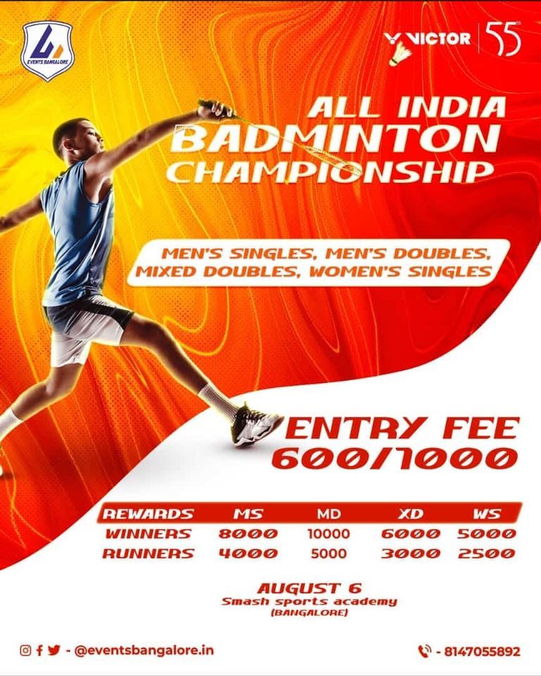 ALL INDIA BADMINTON CHAMPIONSHIP, Bangalore Electronic City, Chennai, 6