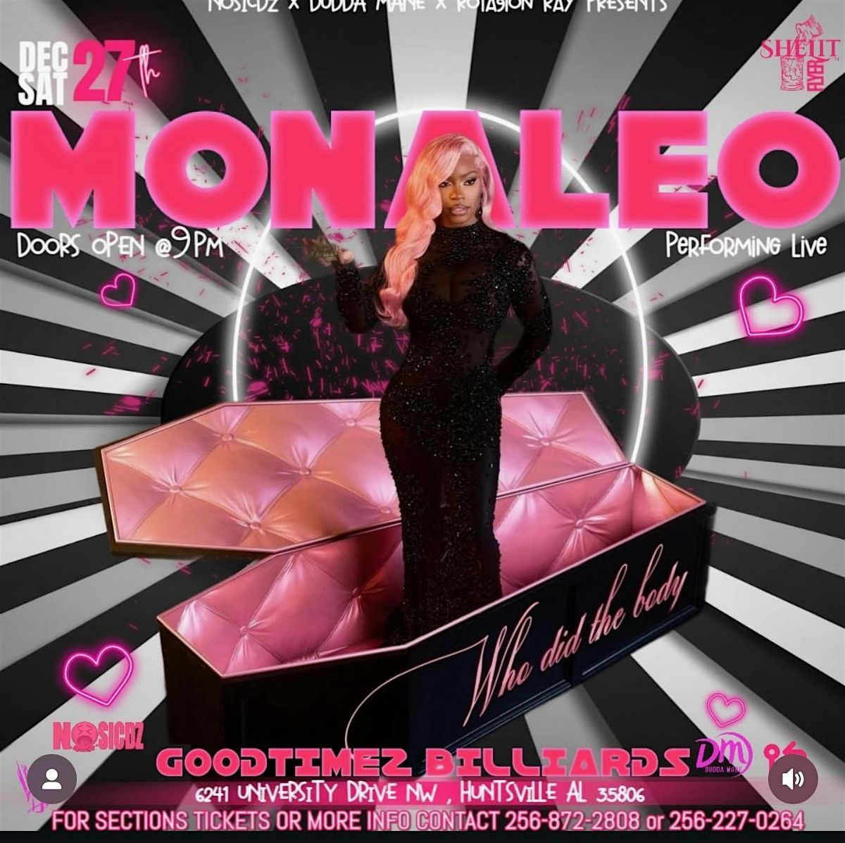 Monaleo, 27 December | Event in Huntsville | AllEvents