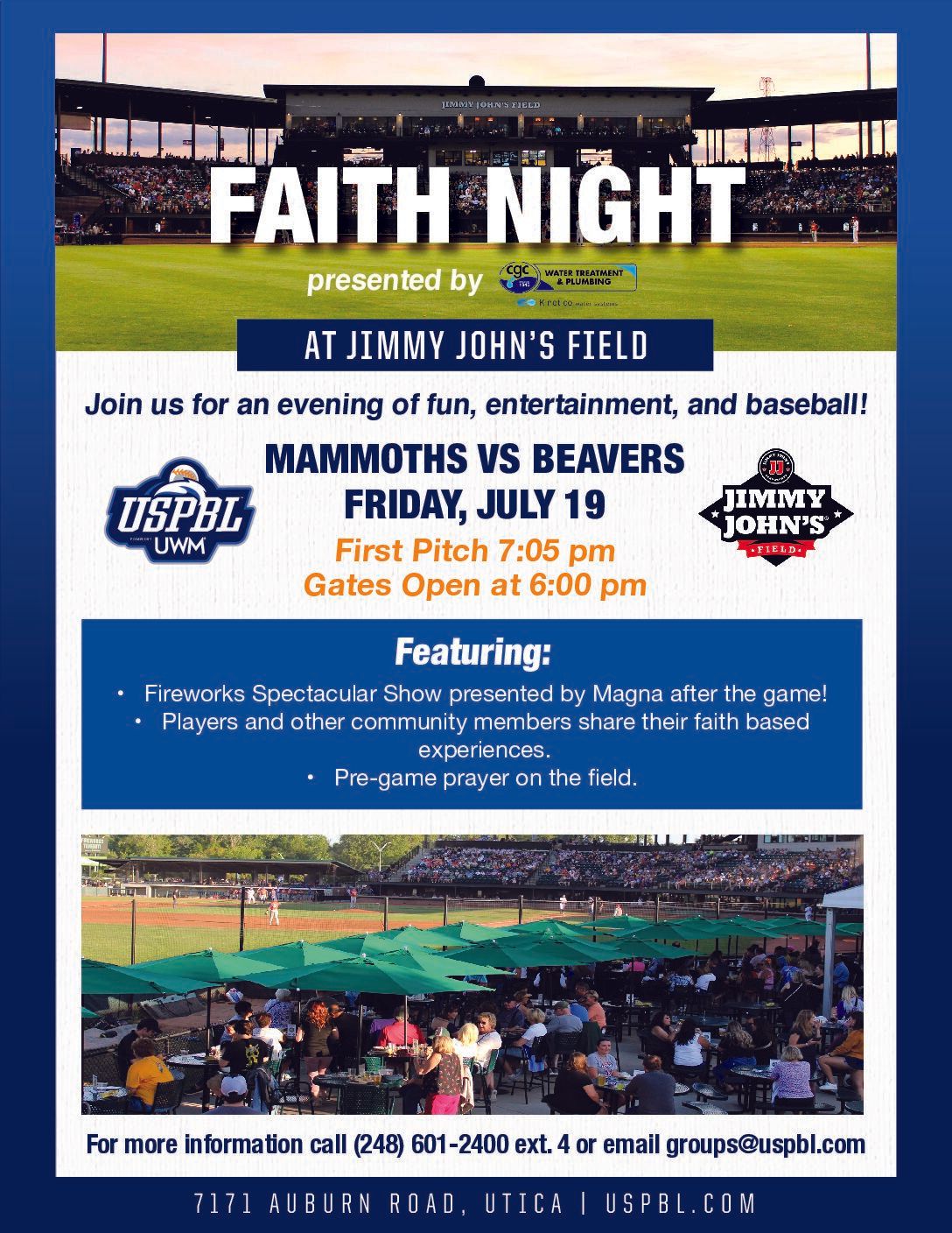 Birmingham Bloomfield Beavers at Westside Woolly Mammoths at Jimmy Johns Field | Event in Utica | AllEvents