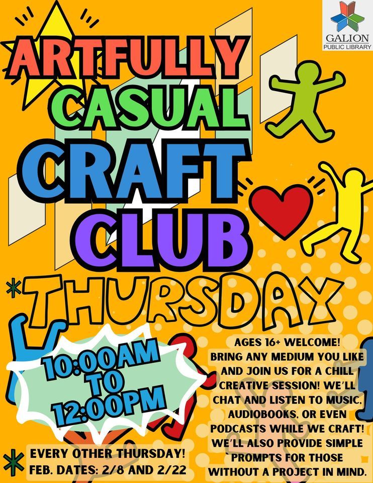 Artfully Casual Craft Club, 123 N Market St, Galion, OH, United States