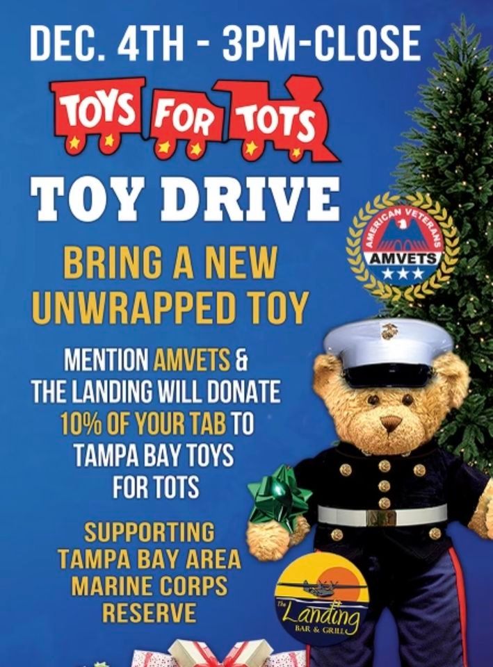 Toys For Tots TOY DRIVE, December 4th!, The Landing Bar & Grill