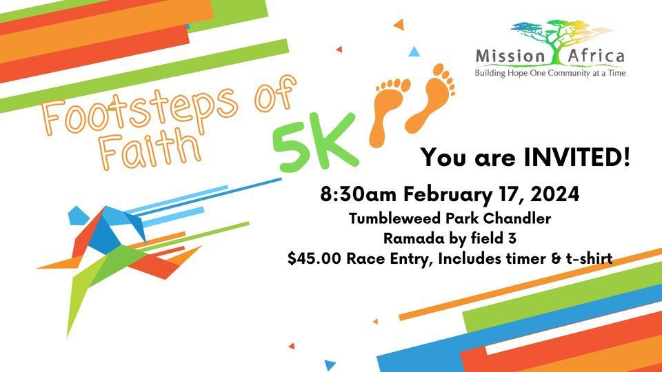 FOOTSTEPS OF FAITH 5K, Tumbleweed Park, Chandler, Phoenix, February 17