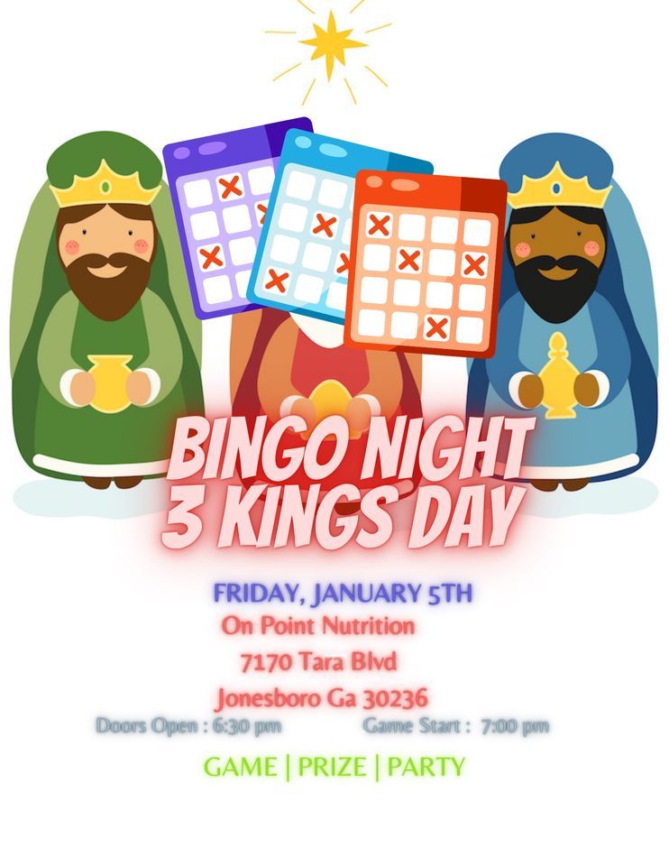Bingo Night 3 kings day , On point Nutrition GA , Jonesboro, 5 January