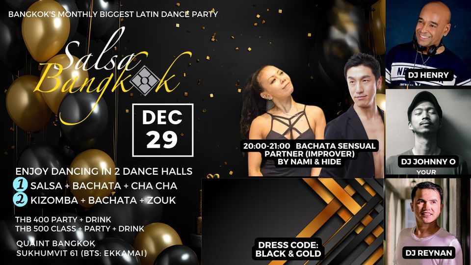 Salsa Bangkok Party Dec 2023, Quaint Bangkok Brasserie Bar Venue