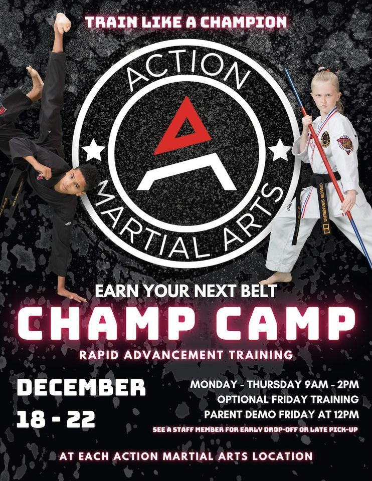 Winter Break Champ Camp, ATA Action Martial Arts Hoover, December 18