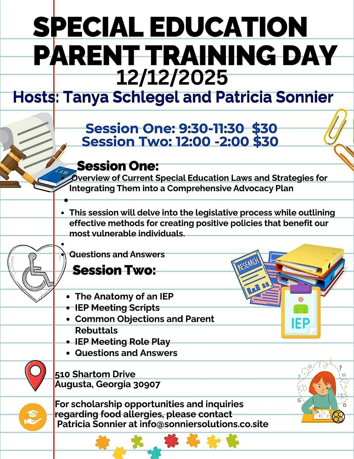 Special Education Parent Training Day, 12 December | Event in Augusta | AllEvents