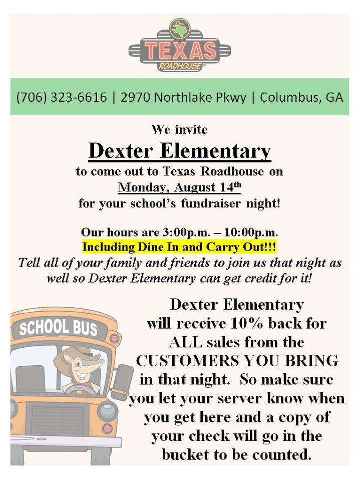 Dexter ES Fundraiser Night, Texas Roadhouse (Columbus, GA 2970