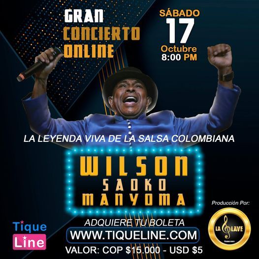 Wilson Saoko Manyoma En Concierto Online On Allevents In Online Events Sokolinski was born in bordeaux. all events in city