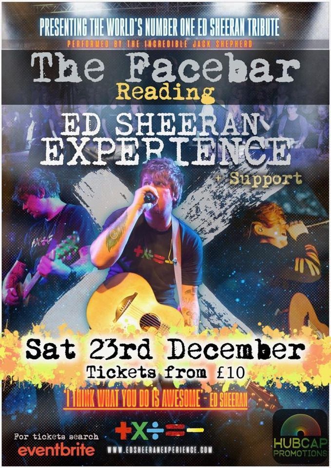 Ed Sheeran Experience Face Bar, Face Bar Reading, December 23 2023 AllEvents.in