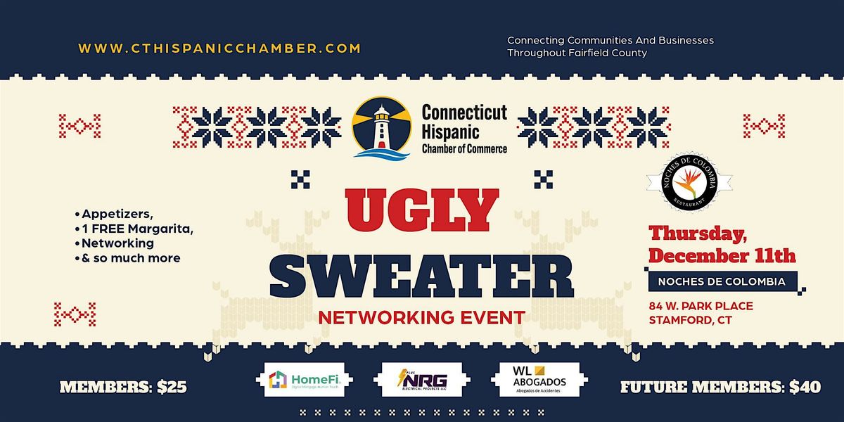 Ugly Sweater Party - Happy Hour Networking Event with CHCC - DECEMBER, 11 December | Event in Stamford | AllEvents