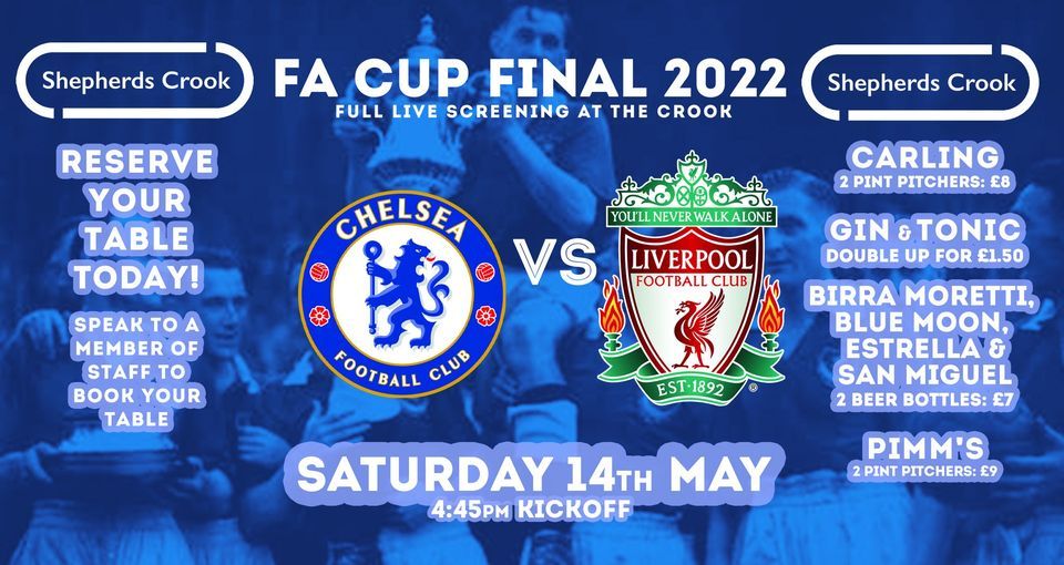 The fa cup final at the crook, shepherds crook, portsmouth, may 14 2022 The FA Cup final at the Crook, Shepherds Crook, Portsmouth, May 14 2022 | AllEvents.in