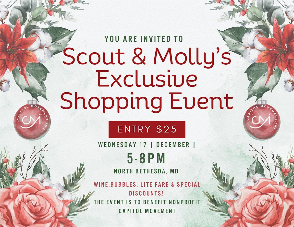 Scout & Molly's Holiday Shopping Event to Benefit Capitol Movement, 17 December | Event in North Bethesda