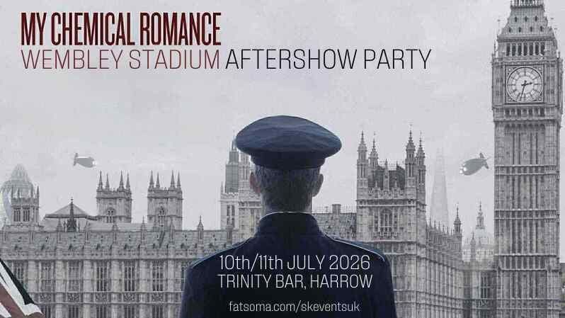 My Chemical Romance Wembley Stadium Aftershow Party - Trinity Bar - 10th July 2026, 10 July | Event in Harrow